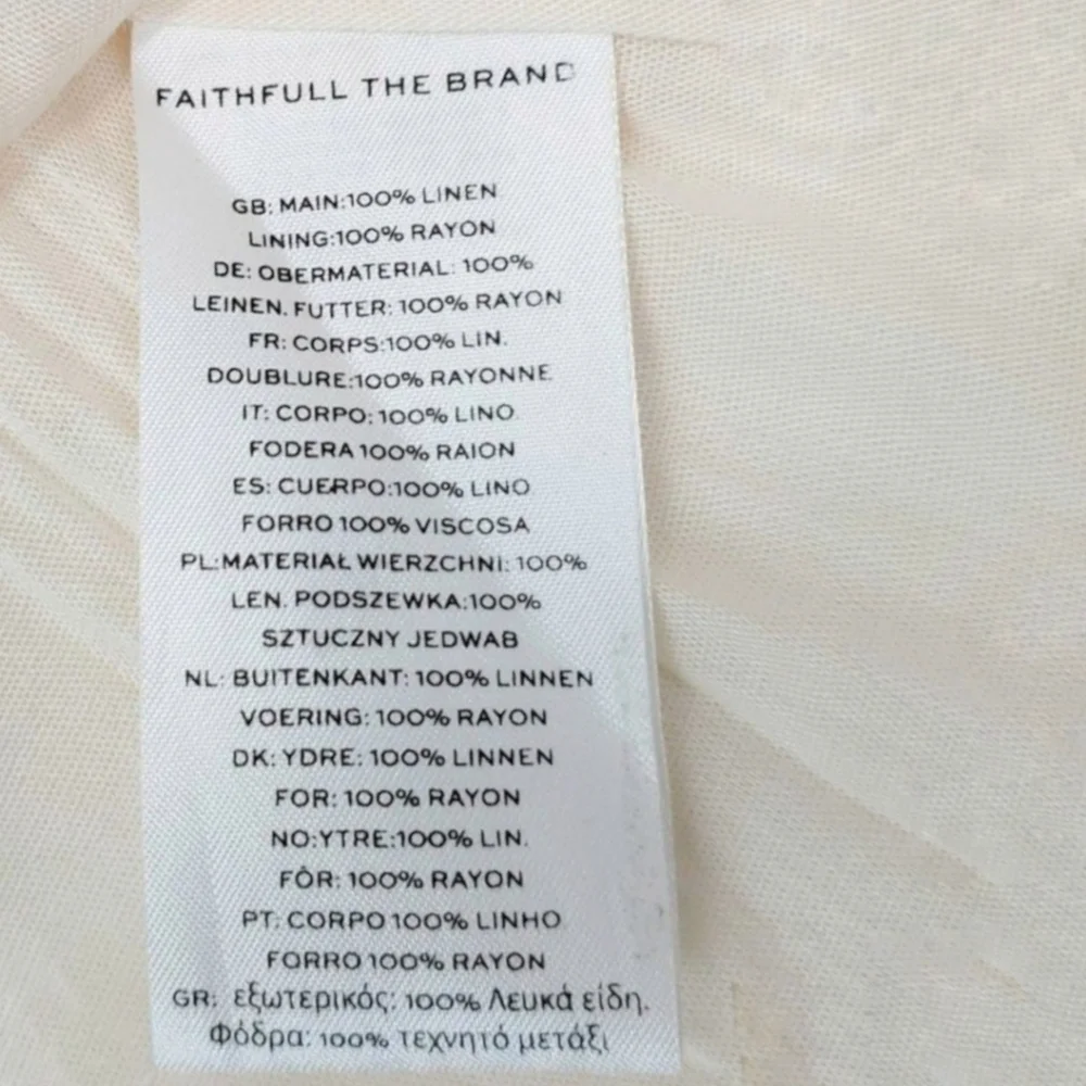 ANTHROPOLOGIE FAITHFULL THE BRAND Linen Cutout Mini Dress Shell Festival M 8 - Picture 5 of 7